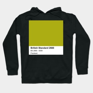 Parakeet Green British Standard 0009 Colour Swatch Hoodie